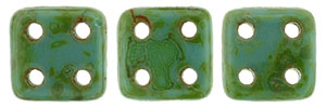 CzechMates QuadraTile 6 x 6mm (loose) : Persian Turquoise - Picasso