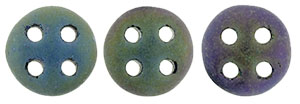 CzechMates QuadraLentil 6mm (loose) : Matte - Iris - Green