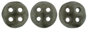 CzechMates QuadraLentil 6mm (loose) : Metallic Suede - Dk Green