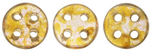 CzechMates QuadraLentil 6mm (loose) : Luster - Rose/Gold Topaz