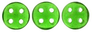 CzechMates QuadraLentil 6mm (loose) : Gold Marbled - Green Emerald