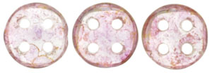 CzechMates QuadraLentil 6mm (loose) : Luster - Transparent Topaz/Pink