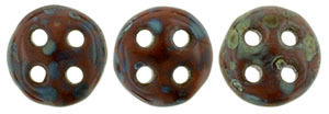 CzechMates QuadraLentil 6mm (loose) : Opaque Umber - Picasso