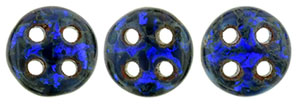 CzechMates QuadraLentil 6mm (loose) : Cobalt - Picasso