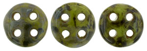 CzechMates QuadraLentil 6mm (loose) : Opaque Olive - Picasso