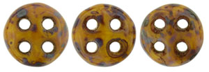 CzechMates QuadraLentil 6mm (loose) : Opaque Yellow - Picasso