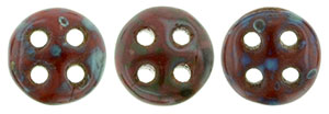 CzechMates QuadraLentil 6mm (loose) : Opaque Red - Picasso