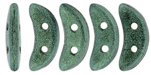 CzechMates Crescent 10 x 3mm (loose) : Metallic Suede - Lt Green