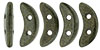 CzechMates Crescent 10 x 3mm (loose) : Metallic Suede - Dk Green