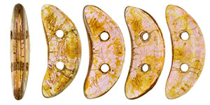 CzechMates Crescent 10 x 3mm (loose) : Luster - Rose/Gold Topaz