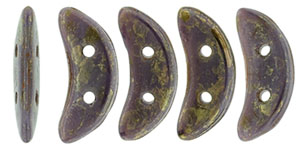 CzechMates Crescent 10 x 3mm (loose) : Opaque Purple - Bronze Picasso