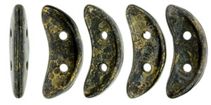 CzechMates Crescent 10 x 3mm (loose) : Jet - Bronze Picasso