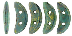 CzechMates Crescent 10 x 3mm (loose) : Turquoise - Bronze Picasso