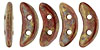CzechMates Crescent 10 x 3mm (loose) : Gold/Topaz Luster - Opaque Red