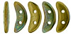 CzechMates Crescent 10 x 3mm (loose) : Oxidized Bronze Chartreuse