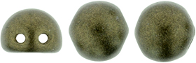 CzechMates Cabochon 7mm (loose) : Metallic Suede - Dk Green