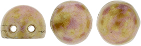 CzechMates Cabochon 7mm (loose) : Luster - Opaque Rose/Gold Topaz