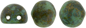 CzechMates Cabochon 7mm (loose) : Turquoise - Copper Picasso