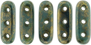 CzechMates Beam 10 x 3mm (loose) : Persian Turquoise - Bronze Picasso