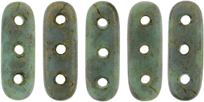 CzechMates Beam 10 x 3mm (loose) : Turquoise - Copper Picasso