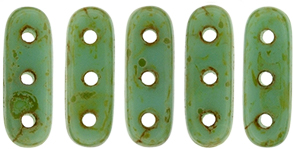 CzechMates Beam 10 x 3mm (loose) : Turquoise - Picasso