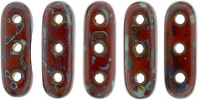 CzechMates Beam 10 x 3mm (loose) : Opaque Red - Picasso