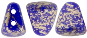 NIB-BIT 6 x 5mm (loose) : Gold Splash - Opaque Blue