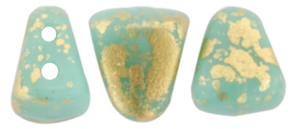 NIB-BIT 6 x 5mm (loose) : Gold Splash - Opaque Turquoise