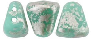 NIB-BIT 6 x 5mm (loose) : Silver Splash - Opaque Turquoise