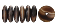 Rondell 12mm (loose) : Matte - Brown/White