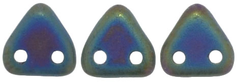 CzechMates Triangle 6mm (loose) : Matte - Iris - Green