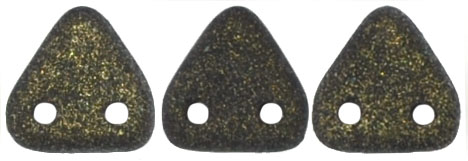 CzechMates Triangle 6mm (loose) : Metallic Suede - Dk Green