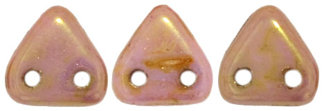 CzechMates Triangle 6mm (loose) : Luster - Opaque Rose/Gold Topaz