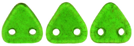 CzechMates Triangle 6mm (loose) : Gold Marbled - Green Emerald