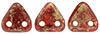 CzechMates Triangle 6mm (loose) : Gold Marbled - Oxblood