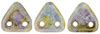 CzechMates Triangle 6mm (loose) : Luster - Opaque Gold/Smoky Topaz