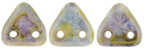 CzechMates Triangle 6mm (loose) : Luster - Opaque Gold/Smoky Topaz