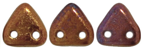 CzechMates Triangle 6mm (loose) : Opaque Red - Bronze Vega