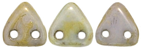 CzechMates Triangle 6mm (loose) : Luster - Green/Opaque White