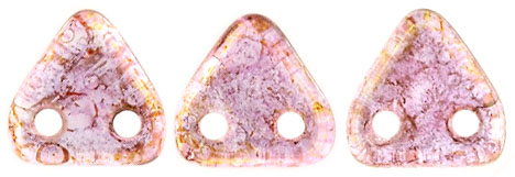 CzechMates Triangle 6mm (loose) : Luster - Transparent Topaz/Pink