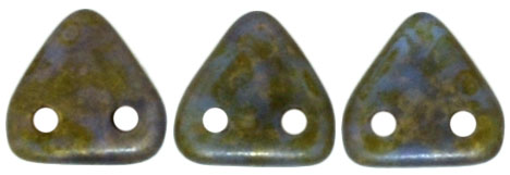 CzechMates Triangle 6mm (loose) : Sapphire - Copper Picasso