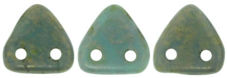 CzechMates Triangle 6mm (loose) : Turquoise - Copper Picasso