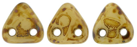 CzechMates Triangle 6mm (loose) : Opaque Lt Beige - Picasso