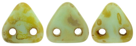 CzechMates Triangle 6mm (loose) : Opaque Pale Jade - Picasso