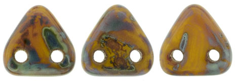 CzechMates Triangle 6mm (loose) : Opaque Yellow - Picasso