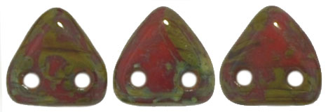 CzechMates Triangle 6mm (loose) : Opaque Red - Picasso