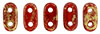 CzechMates Bar 6 x 2mm (loose) : Gold Marbled - Oxblood