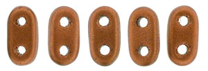CzechMates Bar 6 x 2mm (loose) : Matte - Metallic Dk Copper