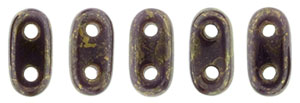 CzechMates Bar 6 x 2mm (loose) : Opaque Purple - Bronze Picasso