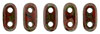 CzechMates Bar 6 x 2mm (loose) : Gold/Topaz Luster - Opaque Red